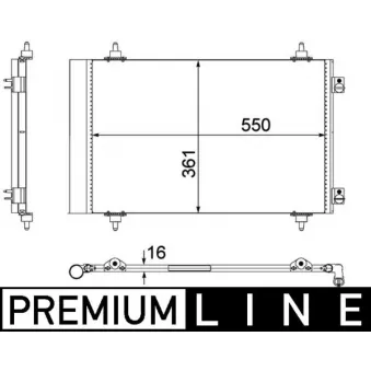 Condenseur, climatisation MAHLE AC 487 000P