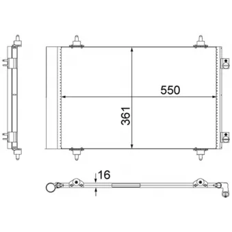 Condenseur, climatisation MAHLE AC 487 000S