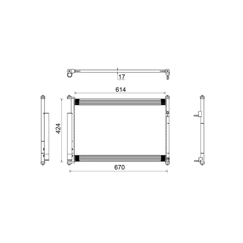 Condenseur, climatisation MAHLE AC 490 000S