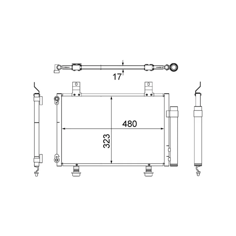 Condenseur, climatisation MAHLE AC 495 000S