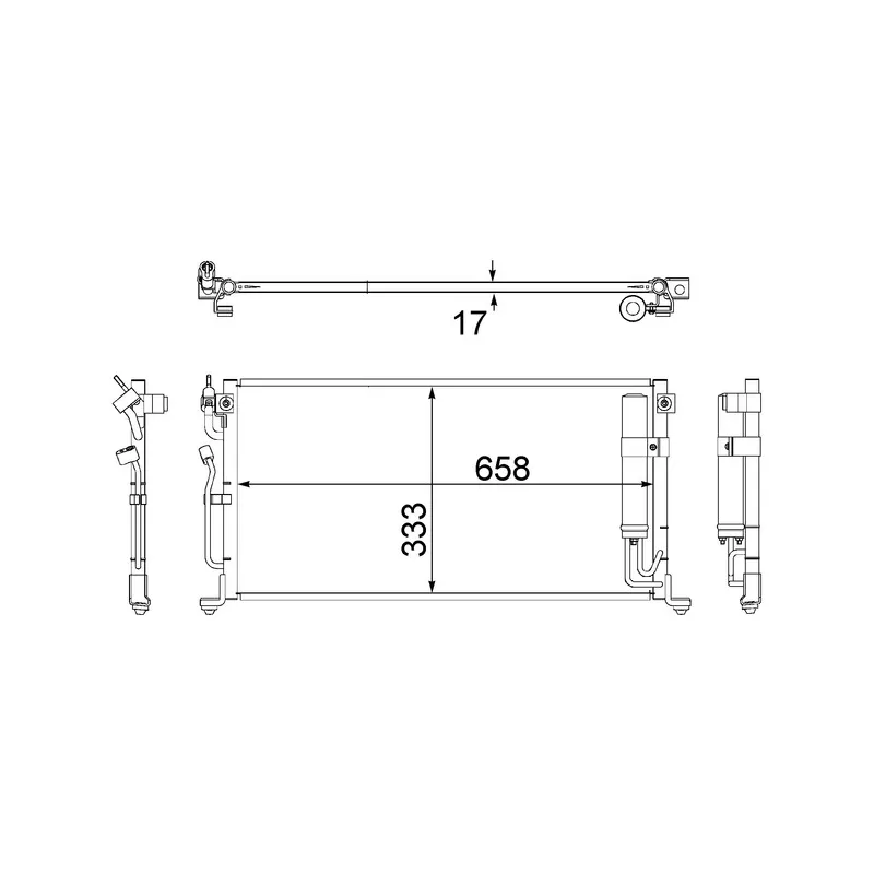 Condenseur, climatisation MAHLE AC 496 000S
