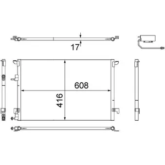 Condenseur, climatisation MAHLE AC 498 000S