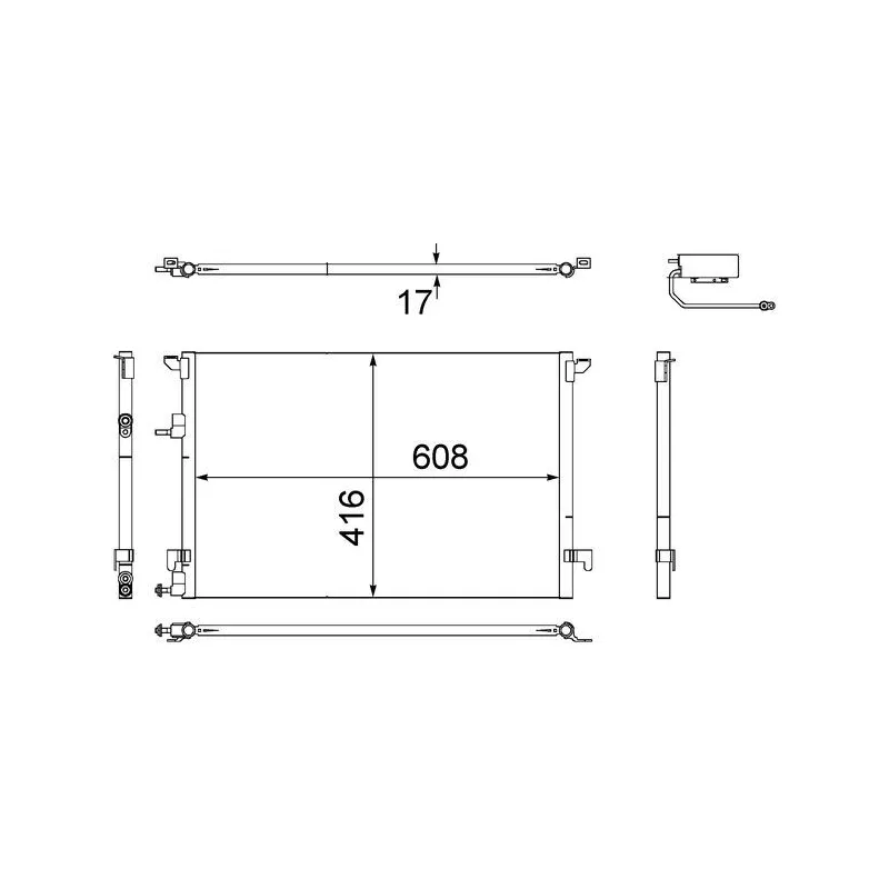Condenseur, climatisation MAHLE AC 498 000S