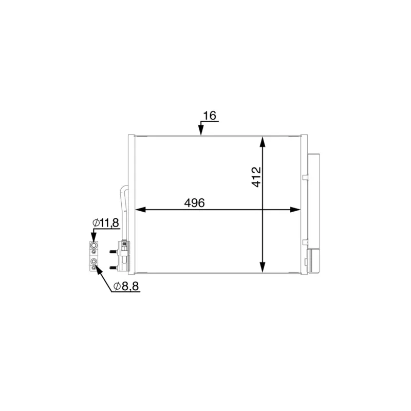 Condenseur, climatisation MAHLE AC 50 000S