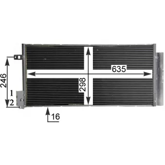 Condenseur, climatisation MAHLE AC 505 001S