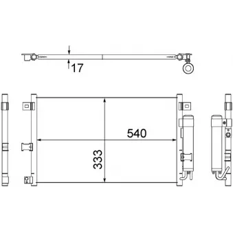 Condenseur, climatisation MAHLE AC 507 000S