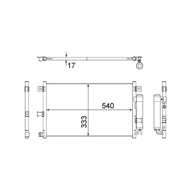 Condenseur, climatisation MAHLE AC 507 000S