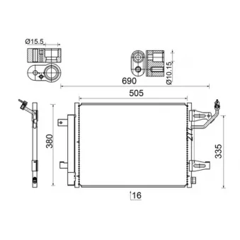 Condenseur, climatisation MAHLE AC 509 000S
