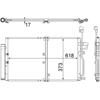 Condenseur, climatisation MAHLE AC 510 000S