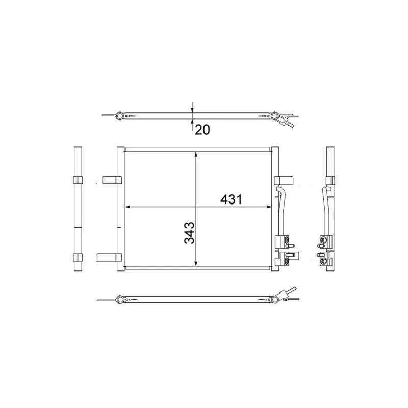 Condenseur, climatisation MAHLE AC 511 000S