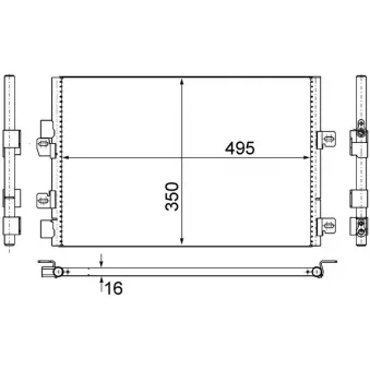 Condenseur, climatisation MAHLE AC 525 000S