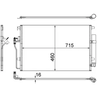 Condenseur, climatisation MAHLE AC 553 001S