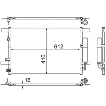 Condenseur, climatisation MAHLE AC 557 000S