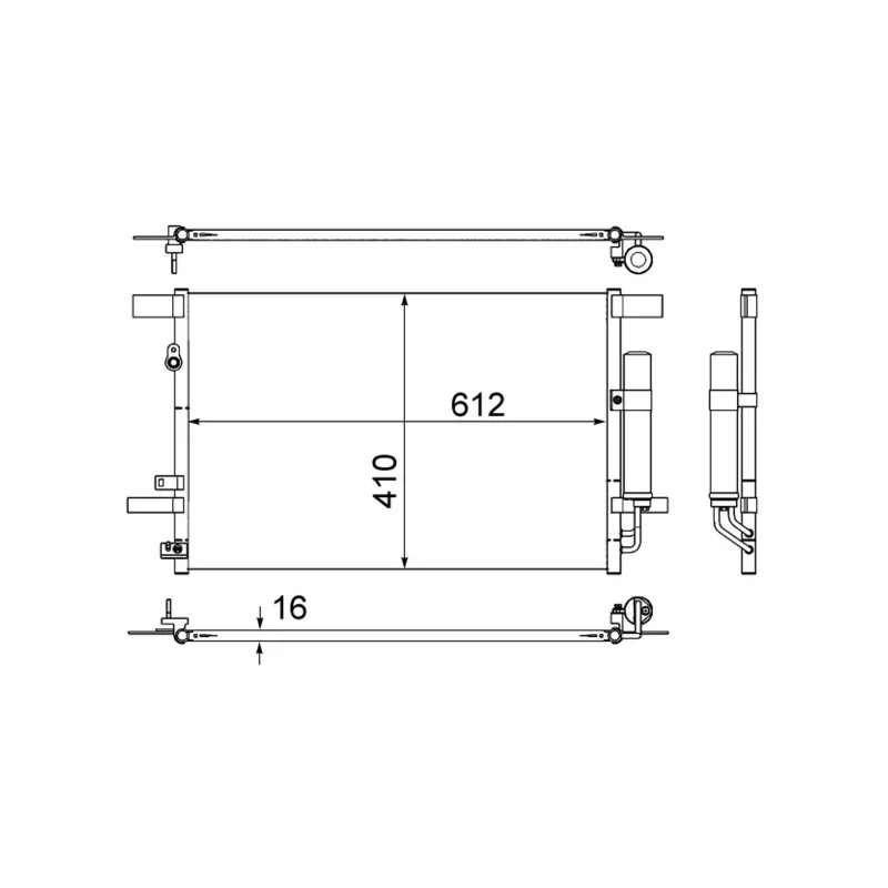 Condenseur, climatisation MAHLE AC 557 000S