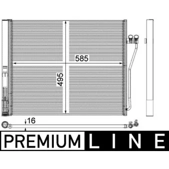 Condenseur, climatisation MAHLE AC 568 000P