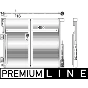 Condenseur, climatisation MAHLE AC 570 000P