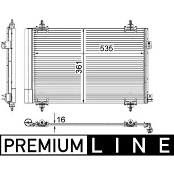 Condenseur, climatisation MAHLE AC 587 000P