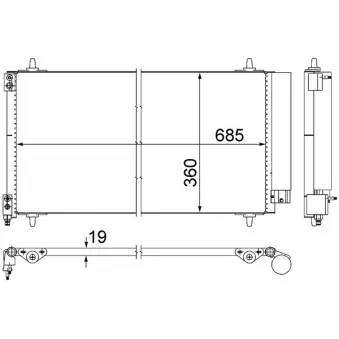 Condenseur, climatisation MAHLE AC 592 000S