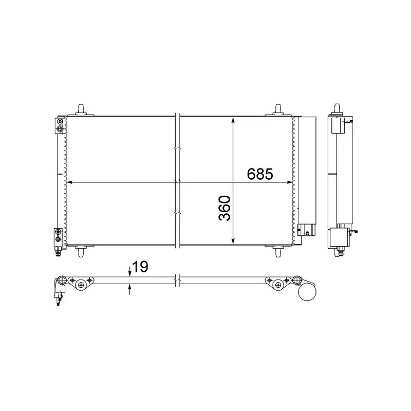 Condenseur, climatisation MAHLE AC 592 000S