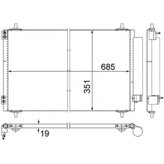 Condenseur, climatisation MAHLE AC 593 000S