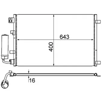 Condenseur, climatisation MAHLE AC 604 001S