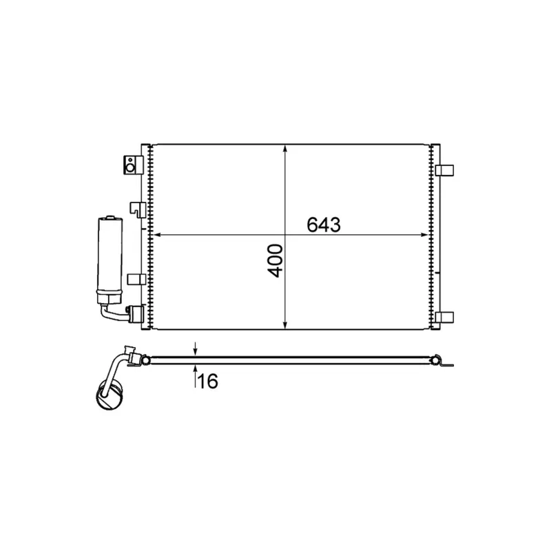 Condenseur, climatisation MAHLE AC 604 001S