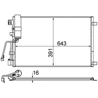 Condenseur, climatisation MAHLE AC 605 000S