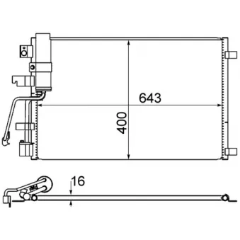 Condenseur, climatisation MAHLE AC 607 001S