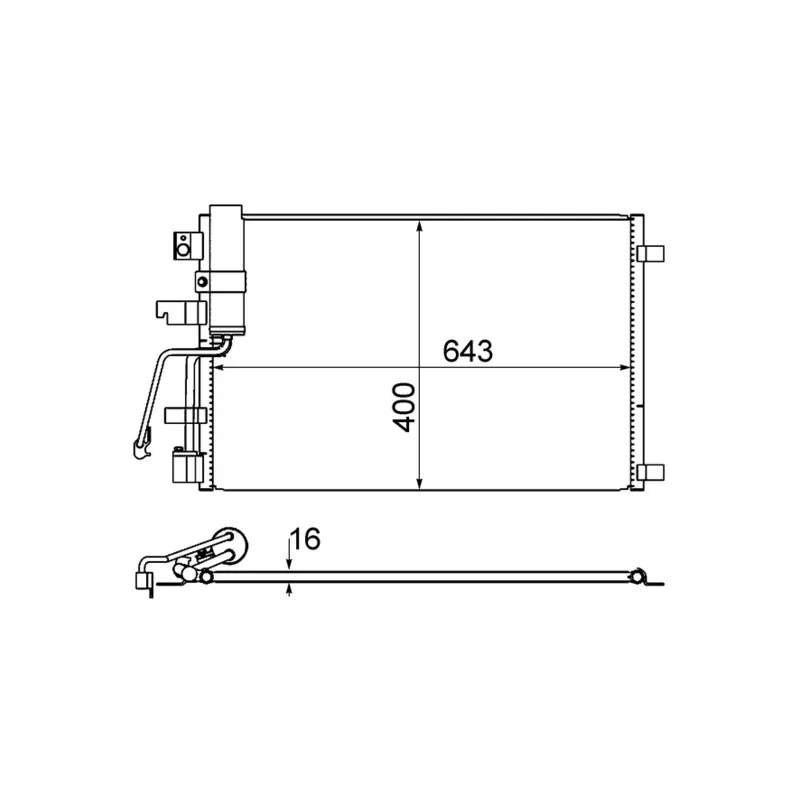 Condenseur, climatisation MAHLE AC 607 001S