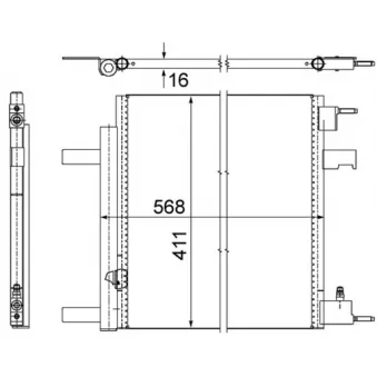 Condenseur, climatisation MAHLE AC 636 000P