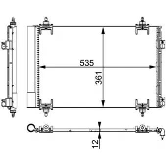 Condenseur, climatisation MAHLE AC 667 000P