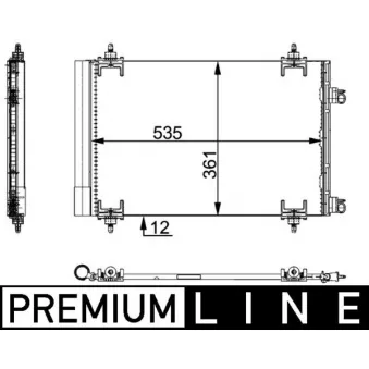 Condenseur, climatisation MAHLE AC 668 000P