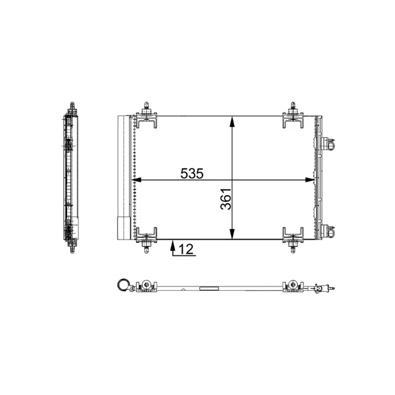 Condenseur, climatisation MAHLE AC 668 000S