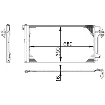 Condenseur, climatisation MAHLE AC 672 000S