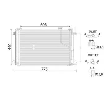 Condenseur, climatisation MAHLE AC 786 000S