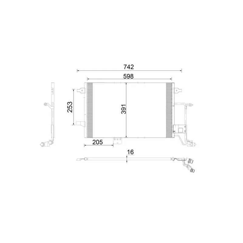 Condenseur, climatisation MAHLE AC 822 000S