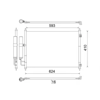 Condenseur, climatisation MAHLE AC 829 000S