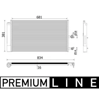 Condenseur, climatisation MAHLE AC 890 000P