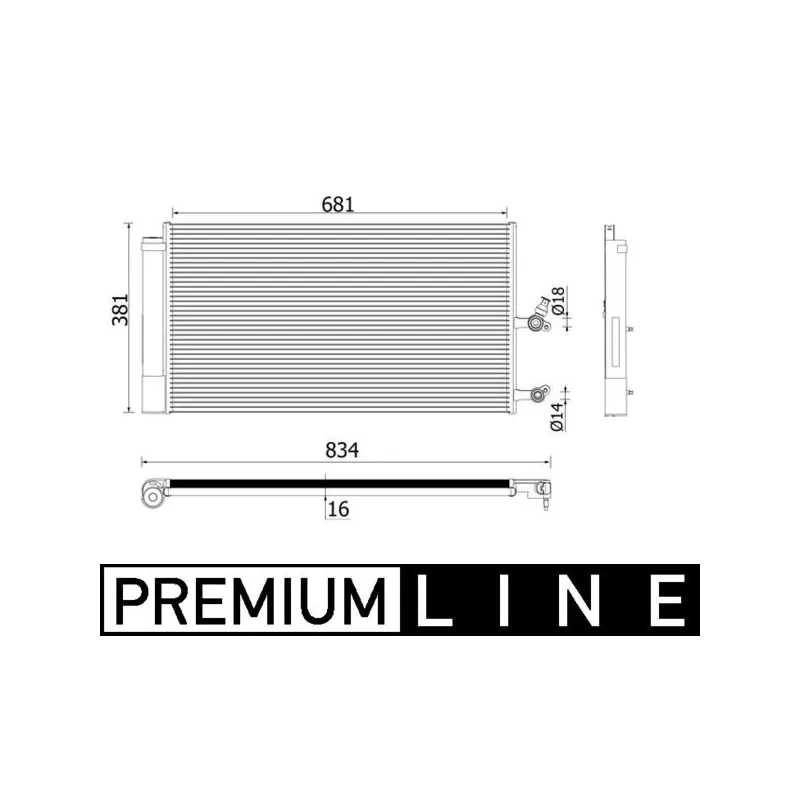 Condenseur, climatisation MAHLE AC 890 000P