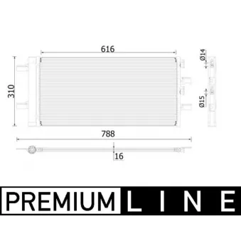 Condenseur, climatisation MAHLE AC 891 000P