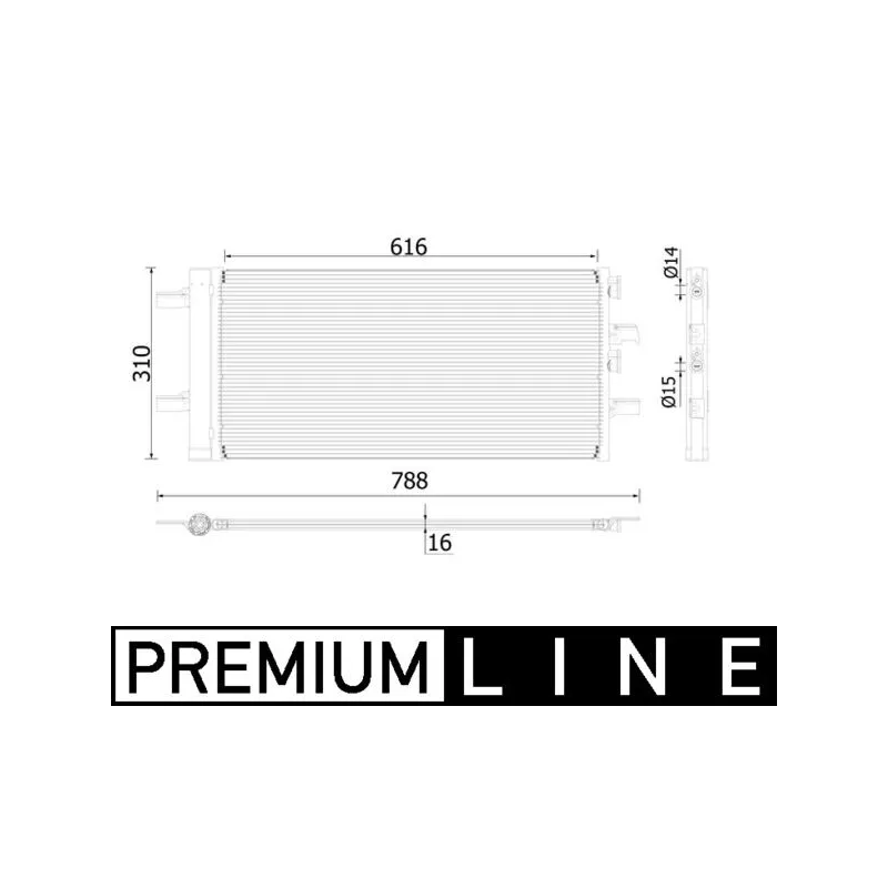 Condenseur, climatisation MAHLE AC 891 000P