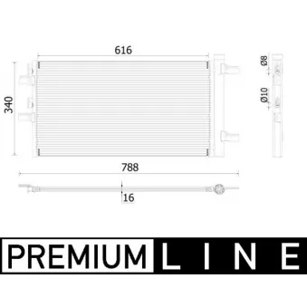 Condenseur, climatisation MAHLE AC 895 000P