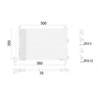 Condenseur, climatisation MAHLE AC 905 000S
