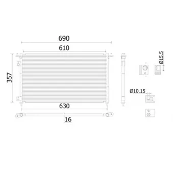 Condenseur, climatisation MAHLE AC 909 000S