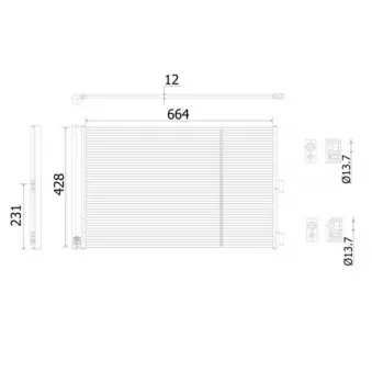 Condenseur, climatisation MAHLE AC 911 000S