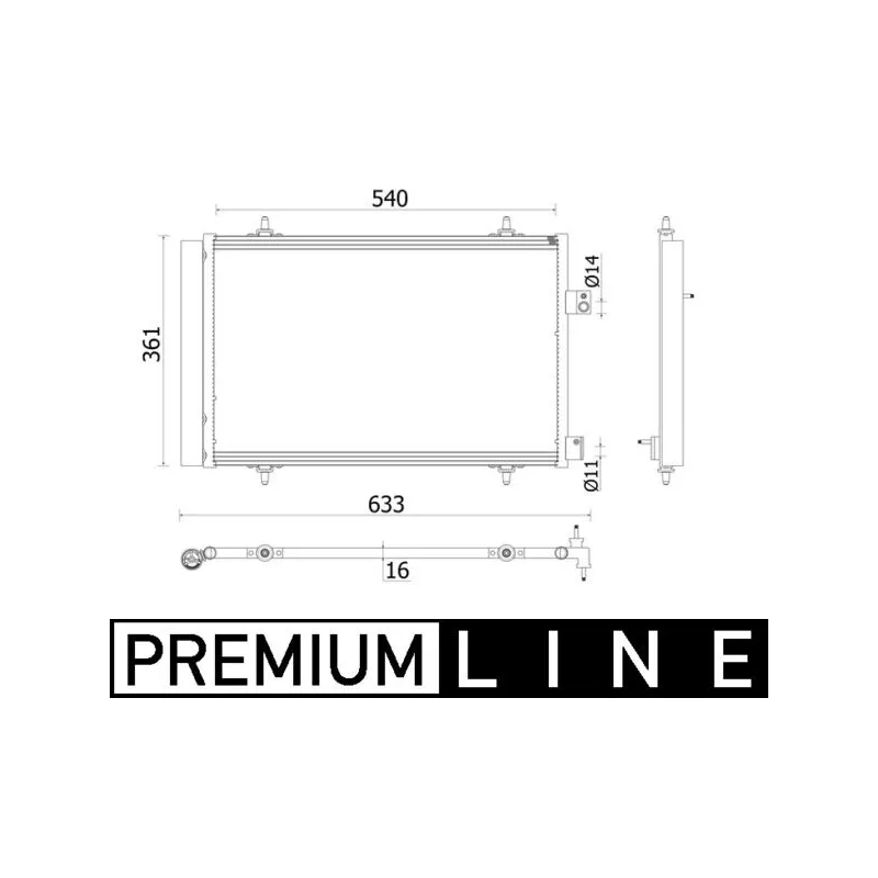 Condenseur, climatisation MAHLE AC 922 000P