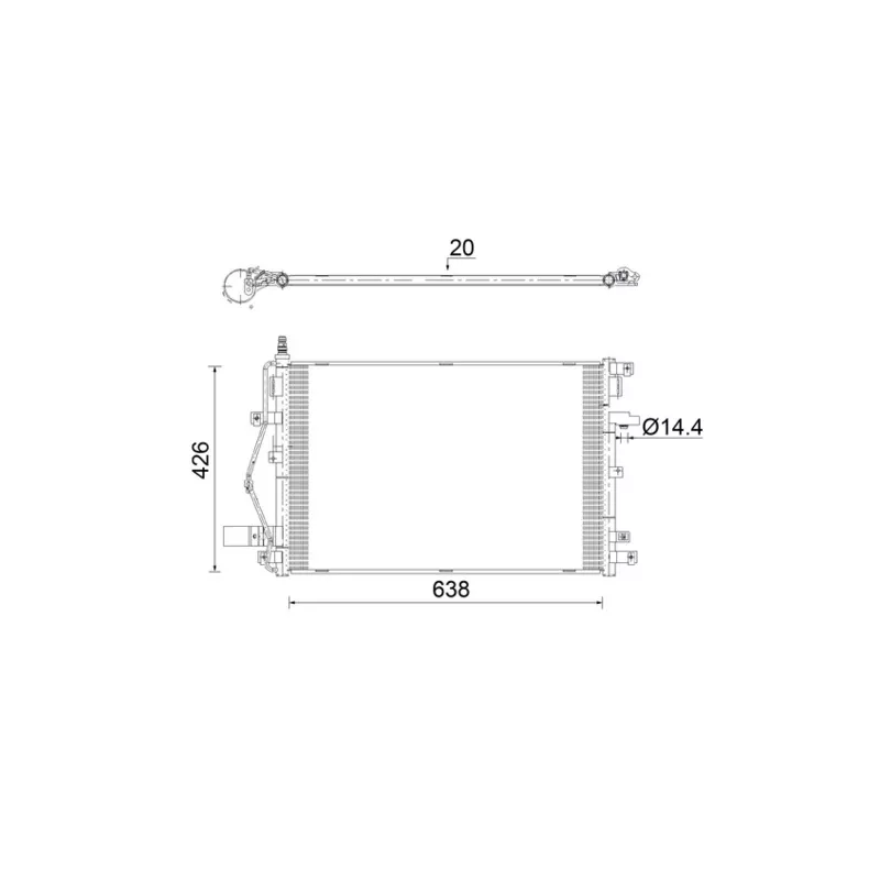 Condenseur, climatisation MAHLE AC 924 000S