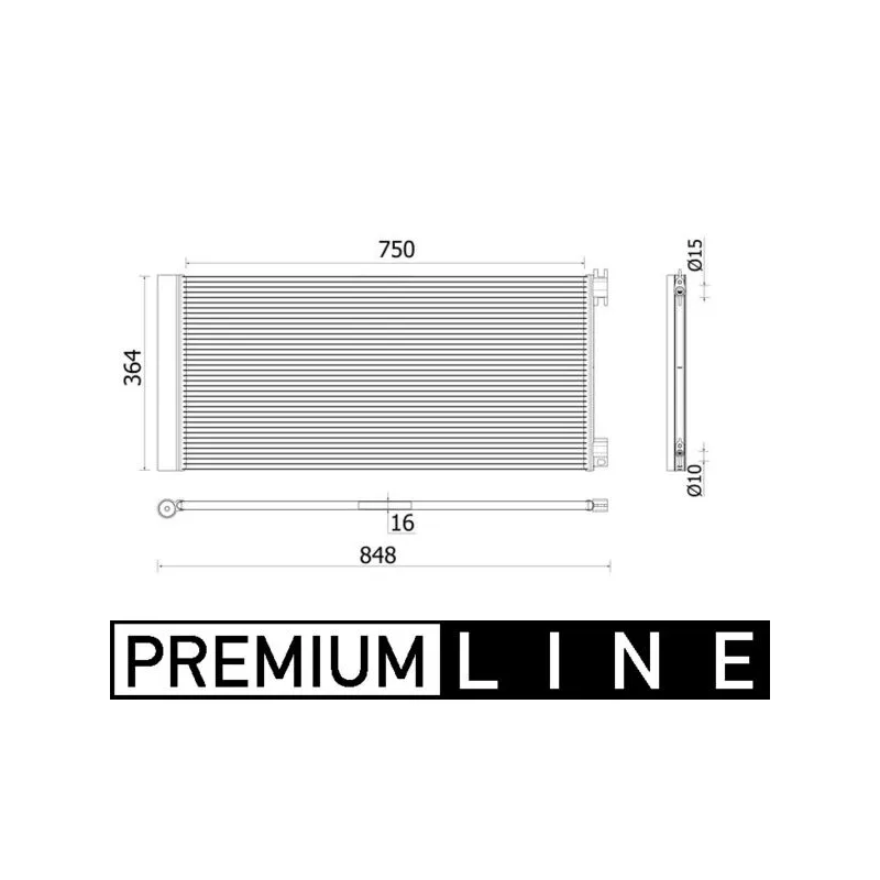 Condenseur, climatisation MAHLE AC 925 000P