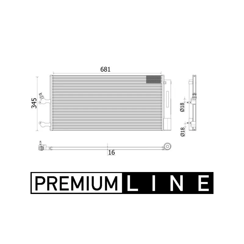 Condenseur, climatisation MAHLE AC 942 000P