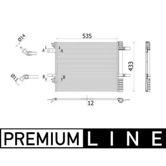 Condenseur, climatisation MAHLE AC 943 000P